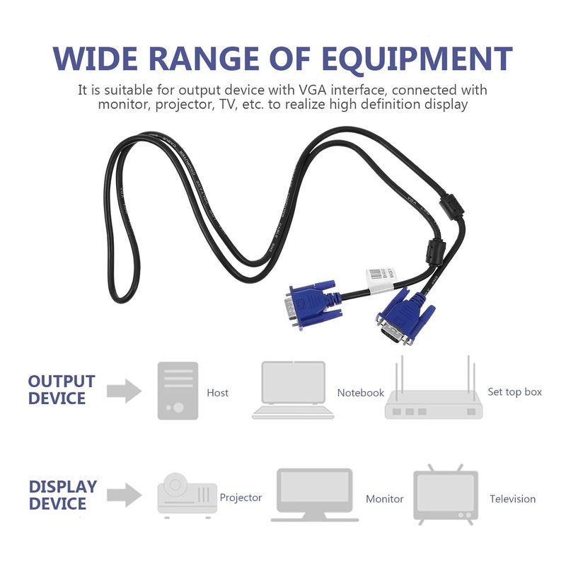 GALPADA VGA Monitor Cable Male to Male 6 Feet for Laptop Projector Display Screen - Image 4